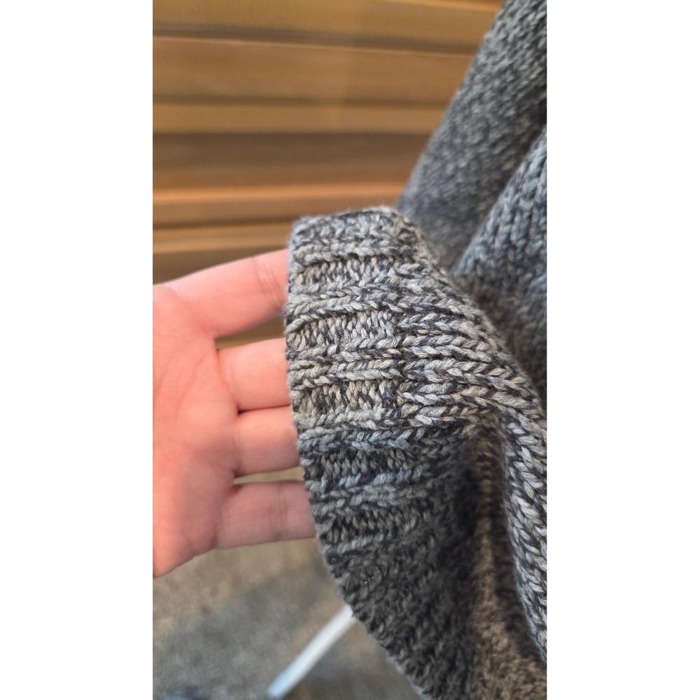 Eileen Fisher Marled Knit Sweater Boxy Relaxed Fit Grey White Italian‎ Yarn L - Picture 12 of 15